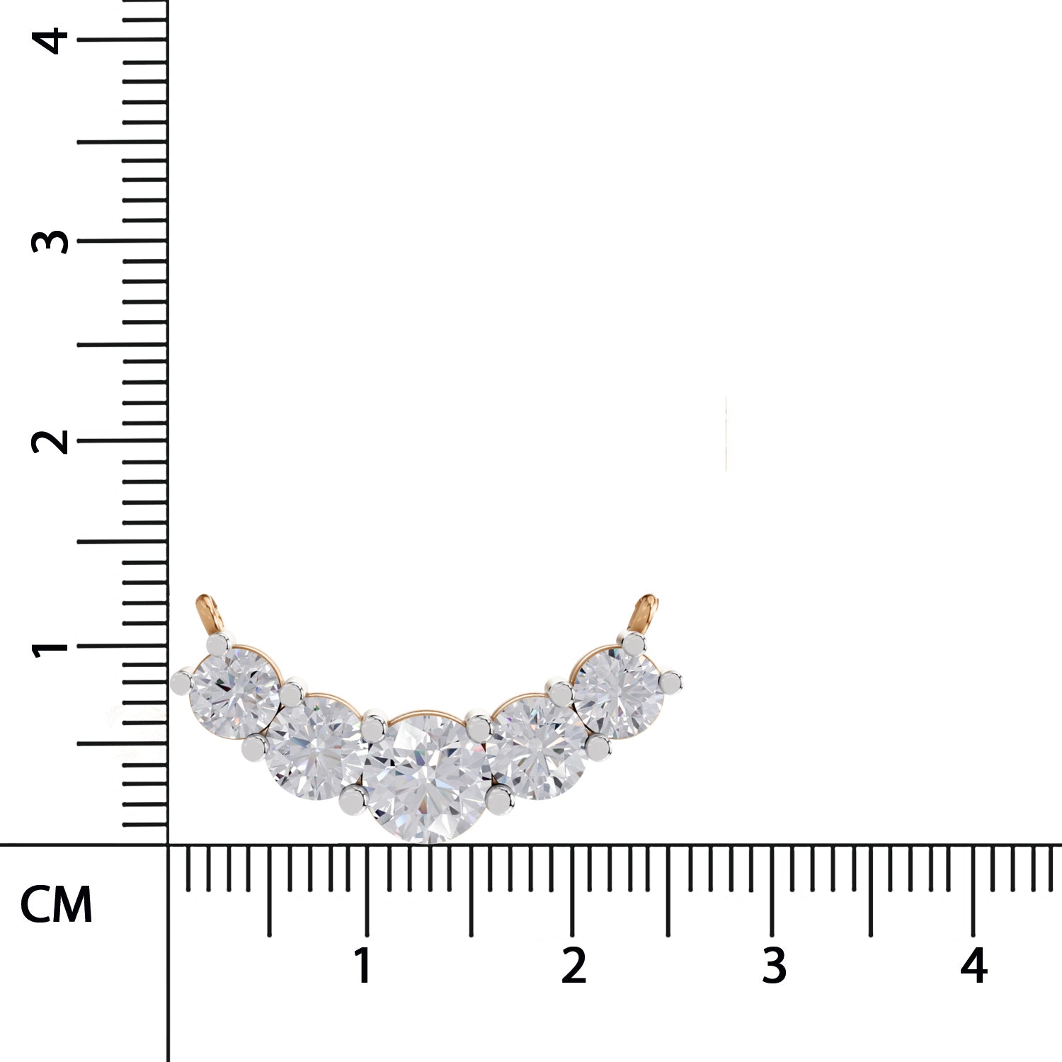 2.80 Ct Graduated Curved Diamond Necklace | 14K Rose Gold