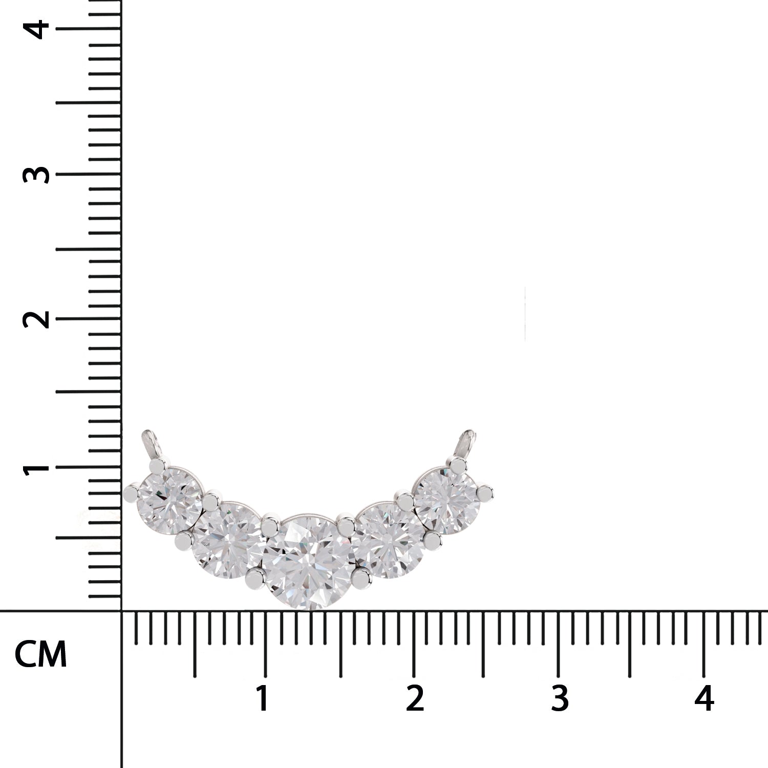 2.80 Ct Graduated Curved Diamond Necklace | 14K White Gold