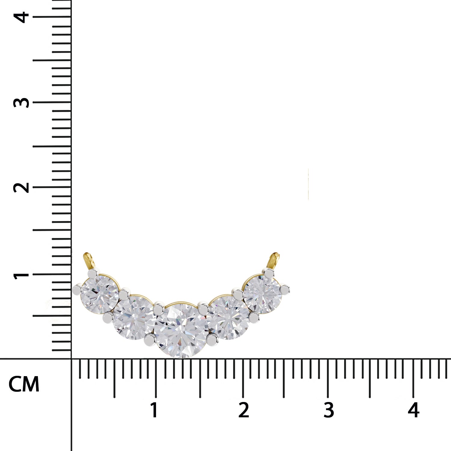 2.80 Ct Graduated Curved Diamond Necklace | 14K Yellow Gold