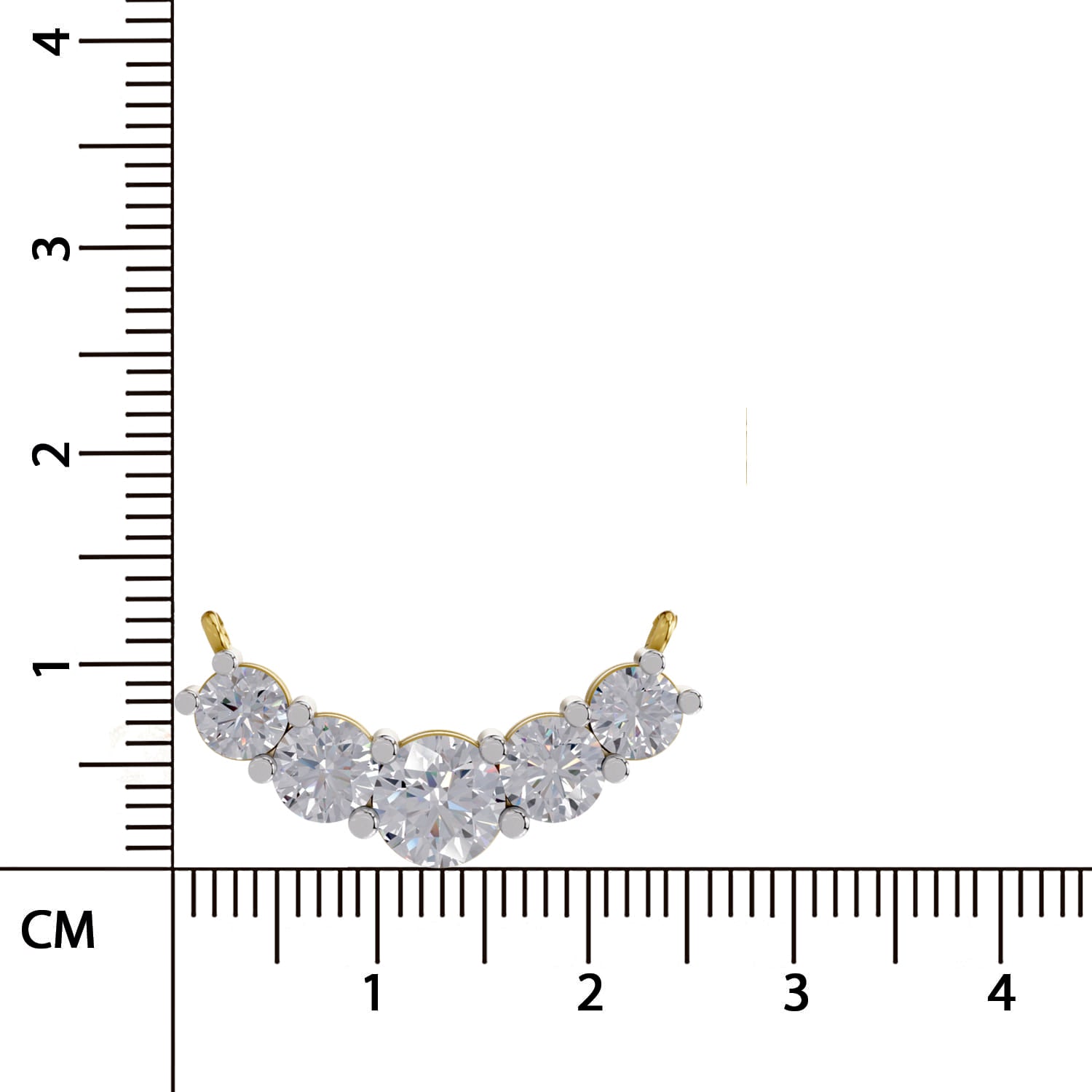 2.80 Ct Graduated Curved Diamond Necklace | 14K Yellow Gold