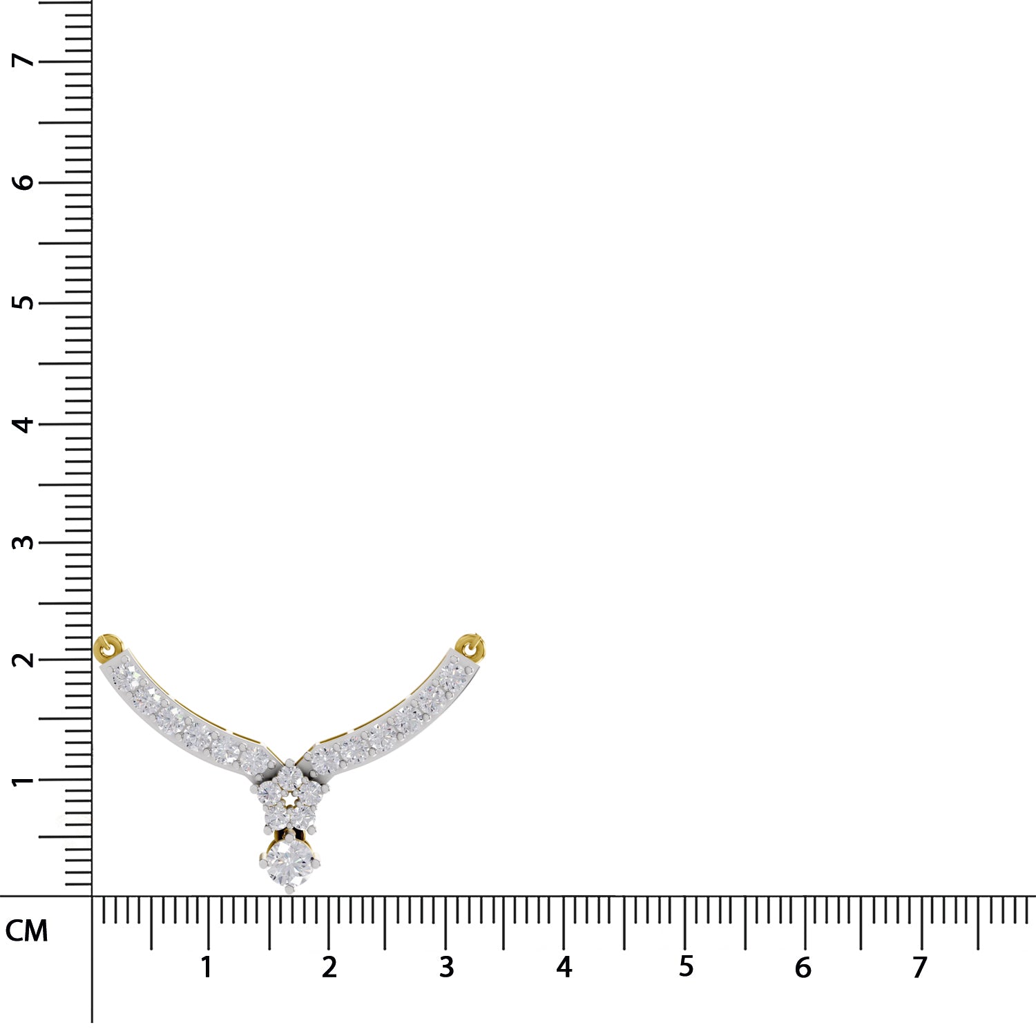 1.22 Ct Round Shape Diamond with Cluster Drop Necklace | 14K Yellow Gold