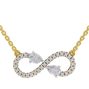 0.98 Ct Pear Shape Infinity Diamond Necklace in 14K