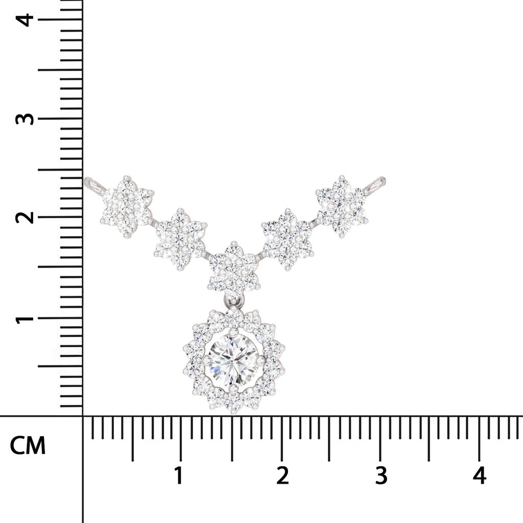1.16 Carat Round Floral Necklace | 14K Yellow Gold