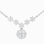1.16 Carat Round Floral Necklace | 14K Yellow Gold