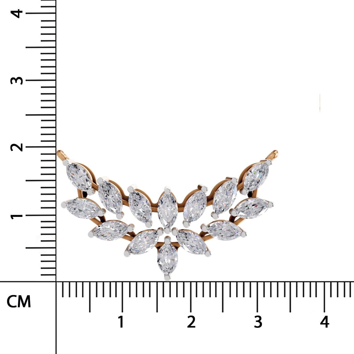 1.82 Ct Marquise Shape Cluster Diamond Necklace | 14K Yellow Gold