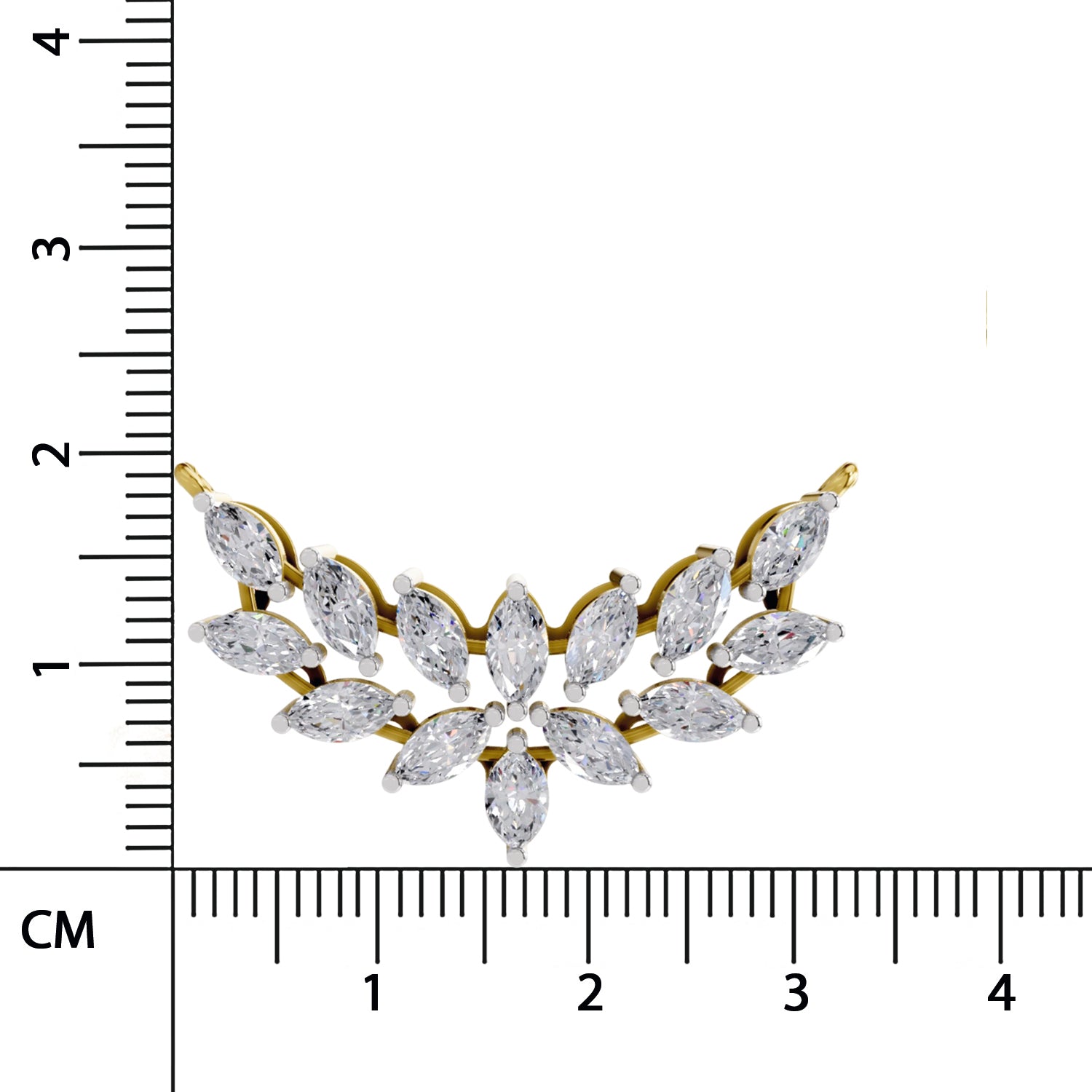 1.82 Ct Marquise Shape Cluster Diamond Necklace | 14K Rose Gold