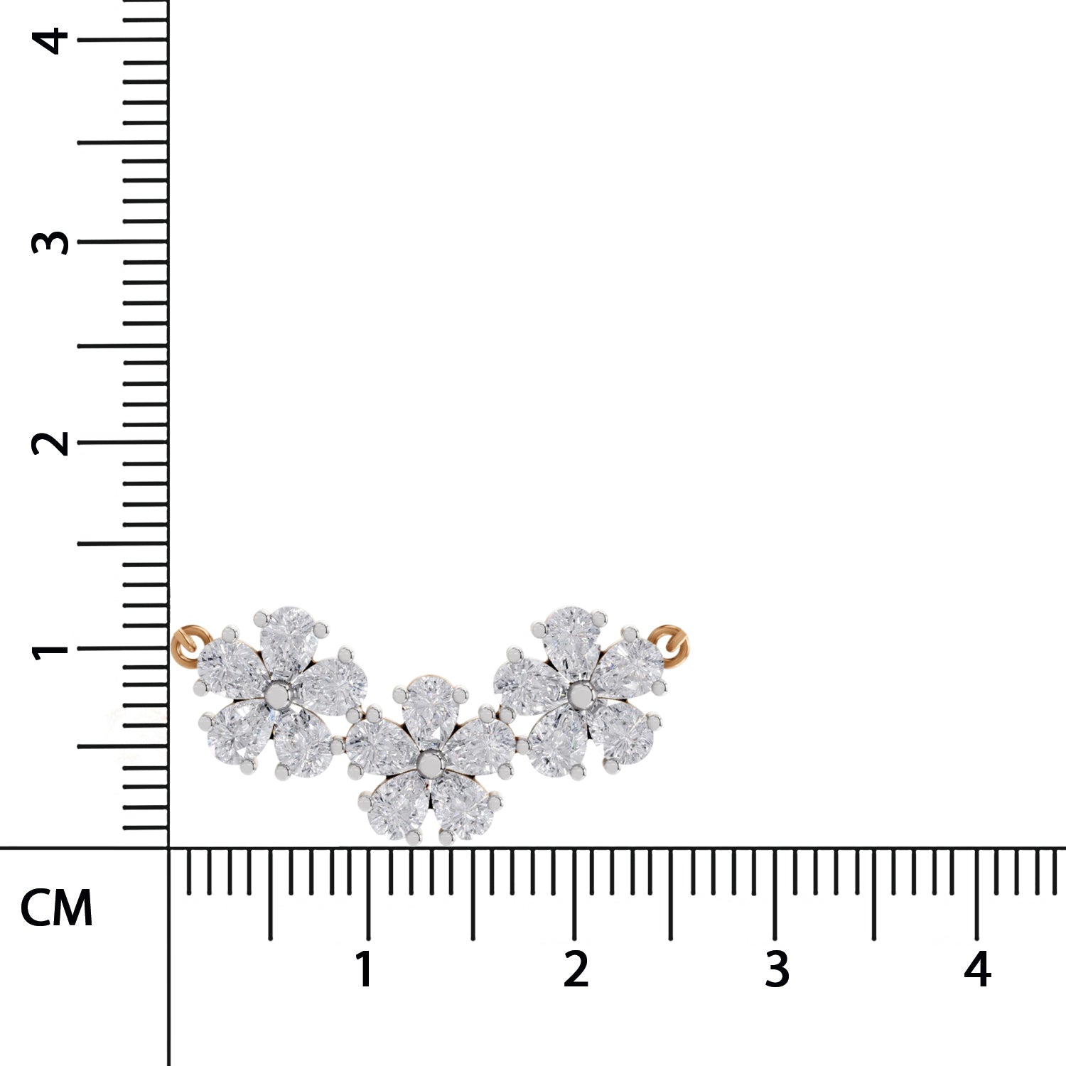 1.20 Ct Pear Shape Flower Diamond Necklace | 14K Yellow Gold