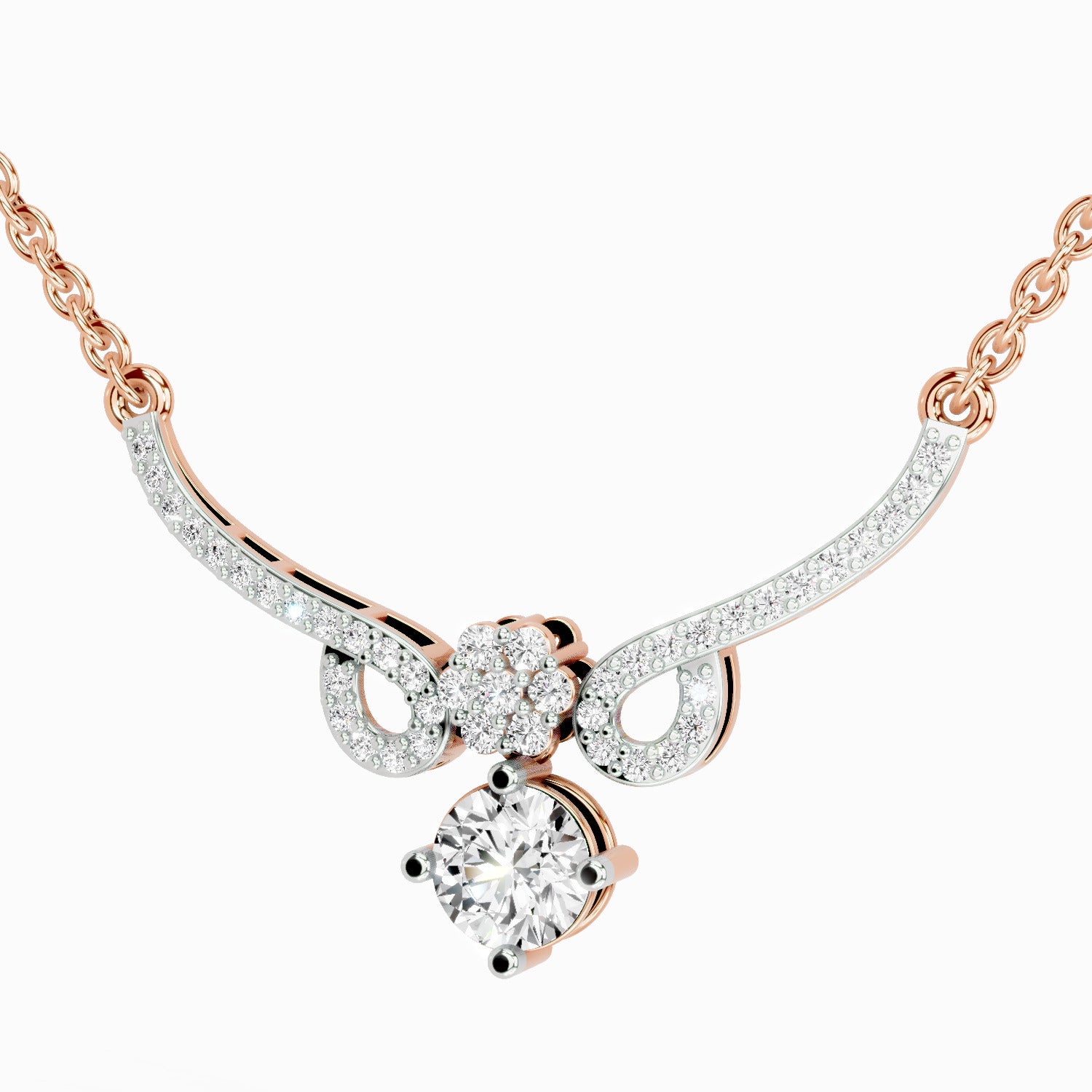 1.09 ct Graceful Drop Pendant Necklace | 14K White Gold