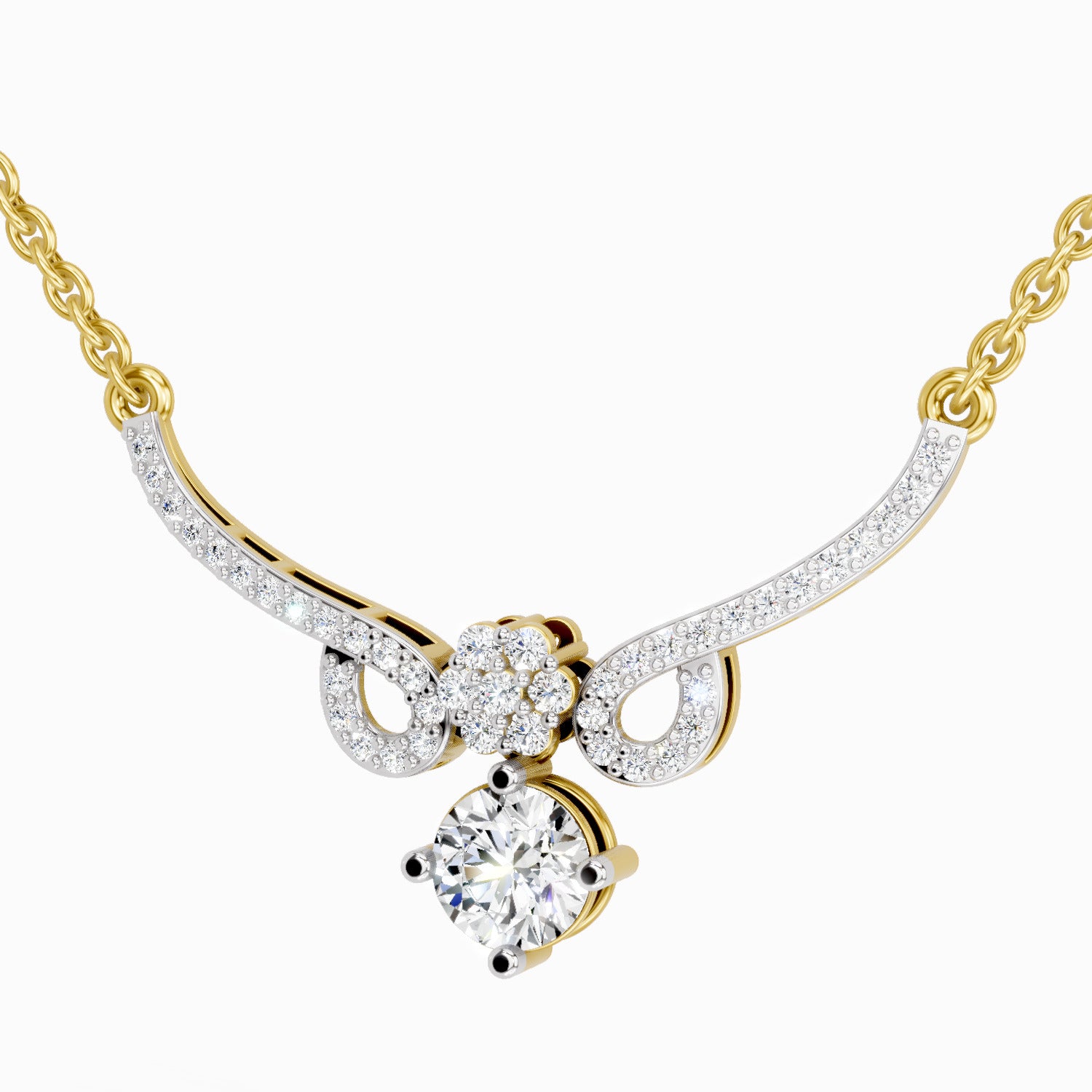 1.09 ct Graceful Drop Pendant Necklace | 14K White Gold