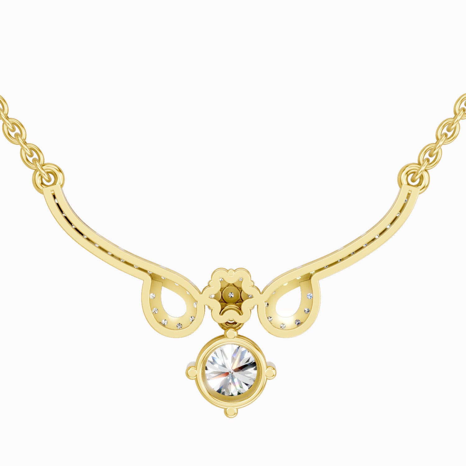 1.09 ct Graceful Drop Pendant Necklace | 14K White Gold