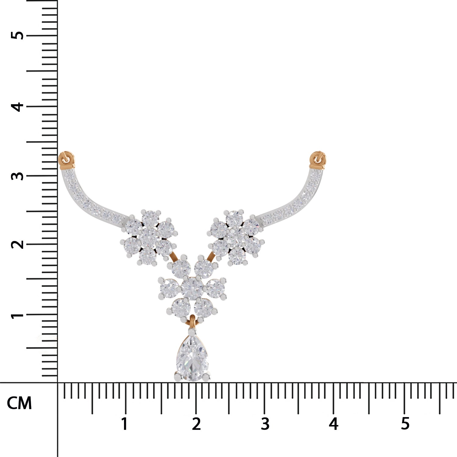 1.69 Ct Round Shape Floral Cluster Diamond Necklace | 14K Rose Gold