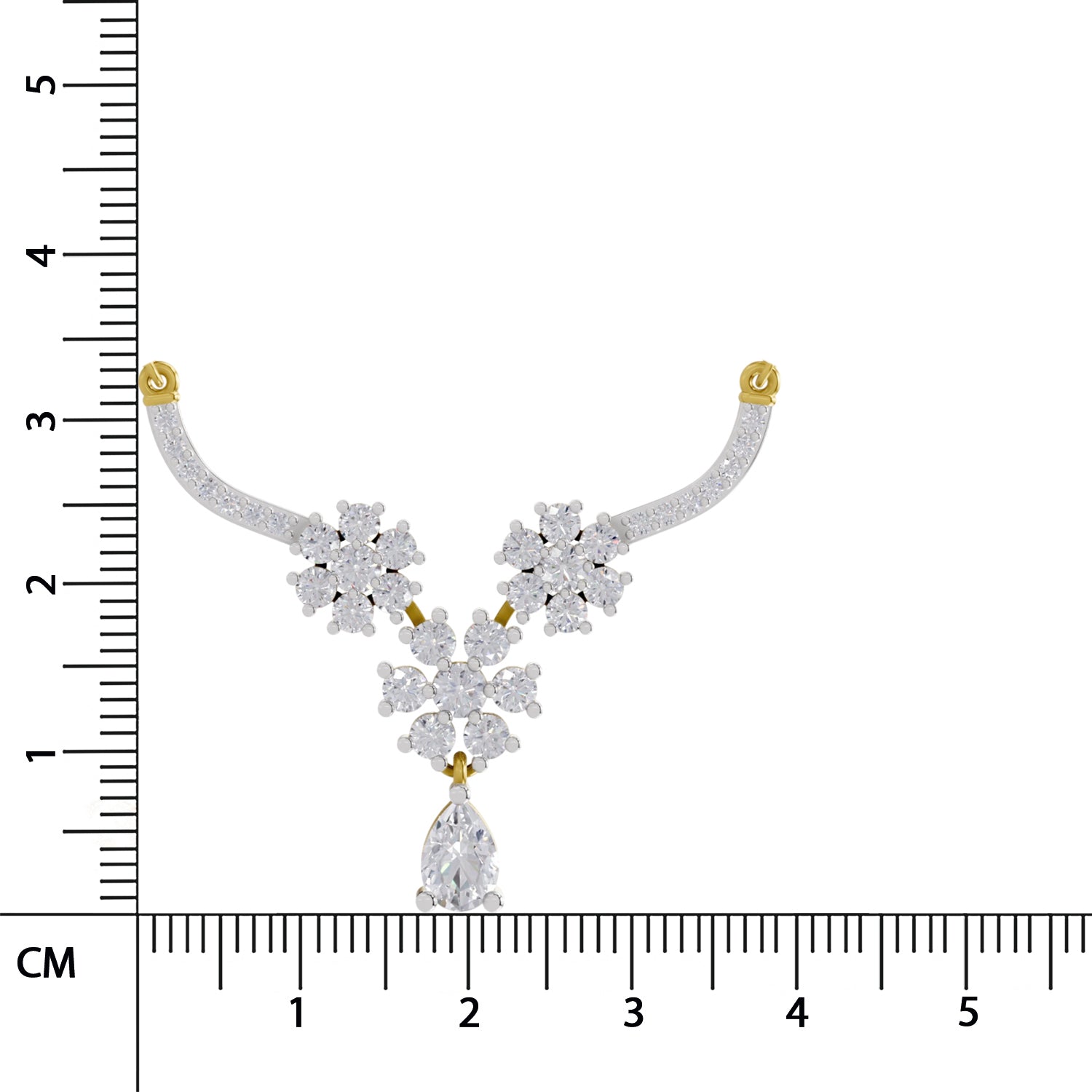 1.69 Ct Round Shape Floral Cluster Diamond Necklace | 14K Yellow Gold