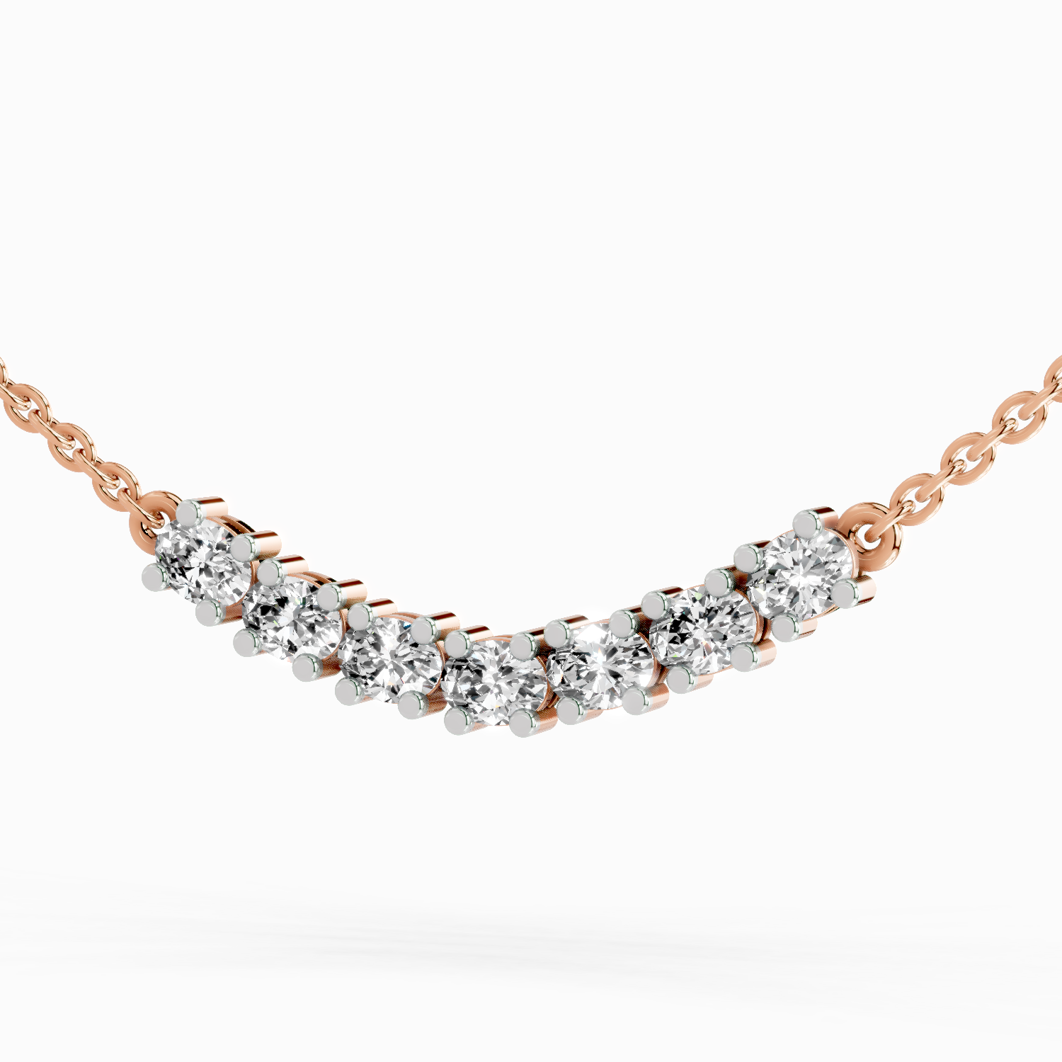 1.26 Carat Oval Bar Necklace | 14K Rose Gold