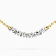 1.26 Carat Oval Bar Necklace in 14K