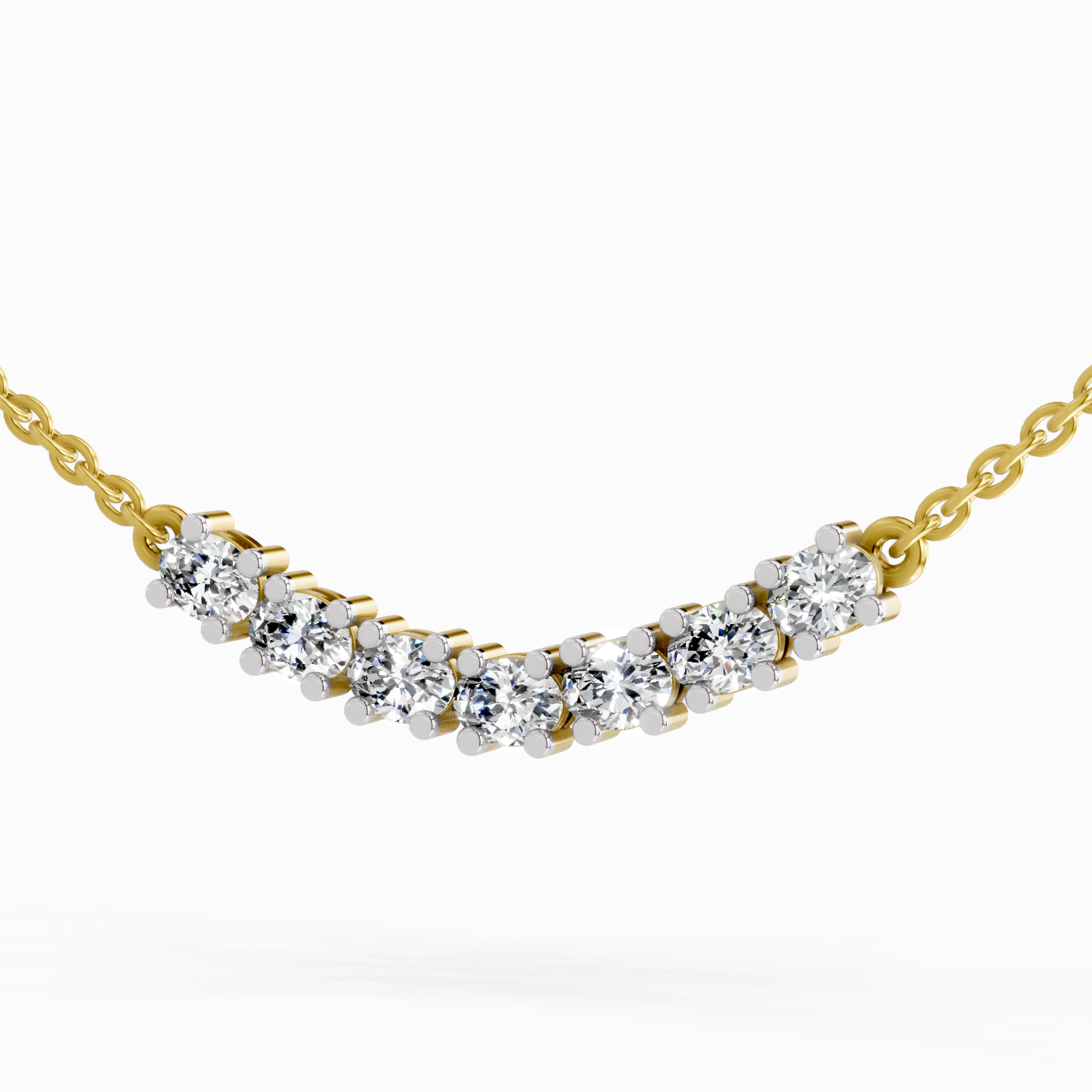 1.26 Carat Oval Bar Necklace | 14K Yellow Gold