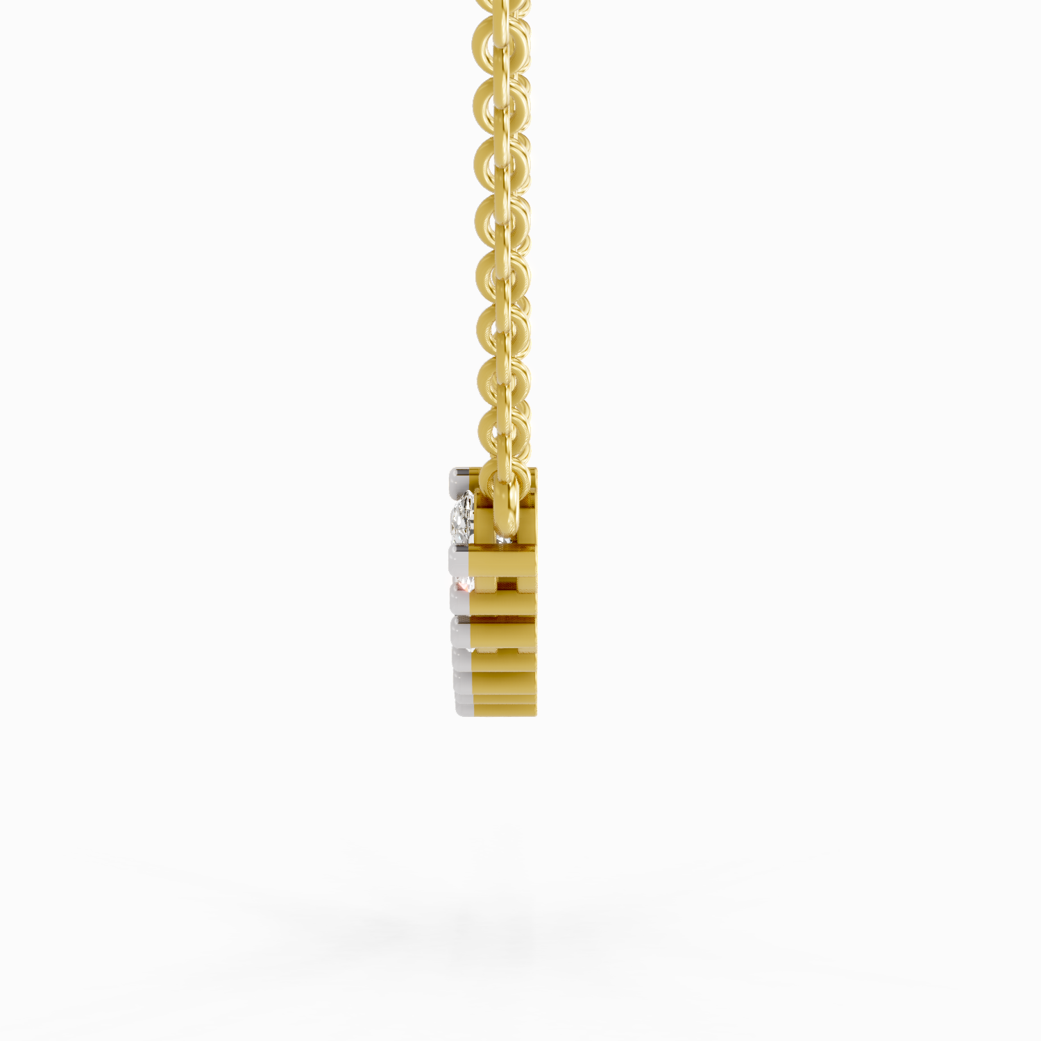 1.26 Carat Oval Bar Necklace | 14K Yellow Gold