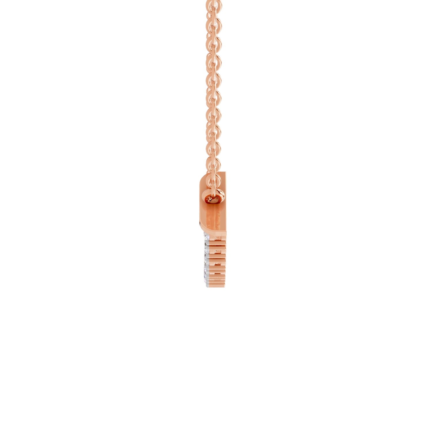 1.24 Ct Round Shape Cluster Diamond Necklace | 14K Rose Gold