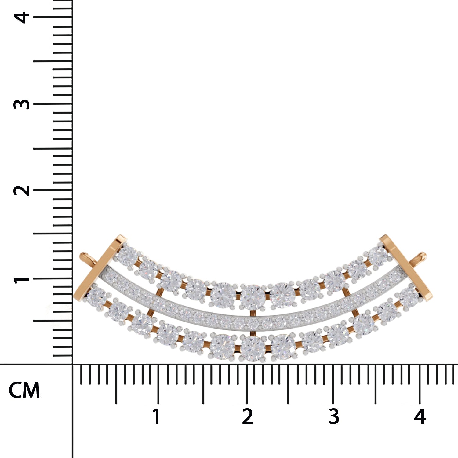 1.24 Ct Round Shape Cluster Diamond Necklace | 14K Yellow Gold