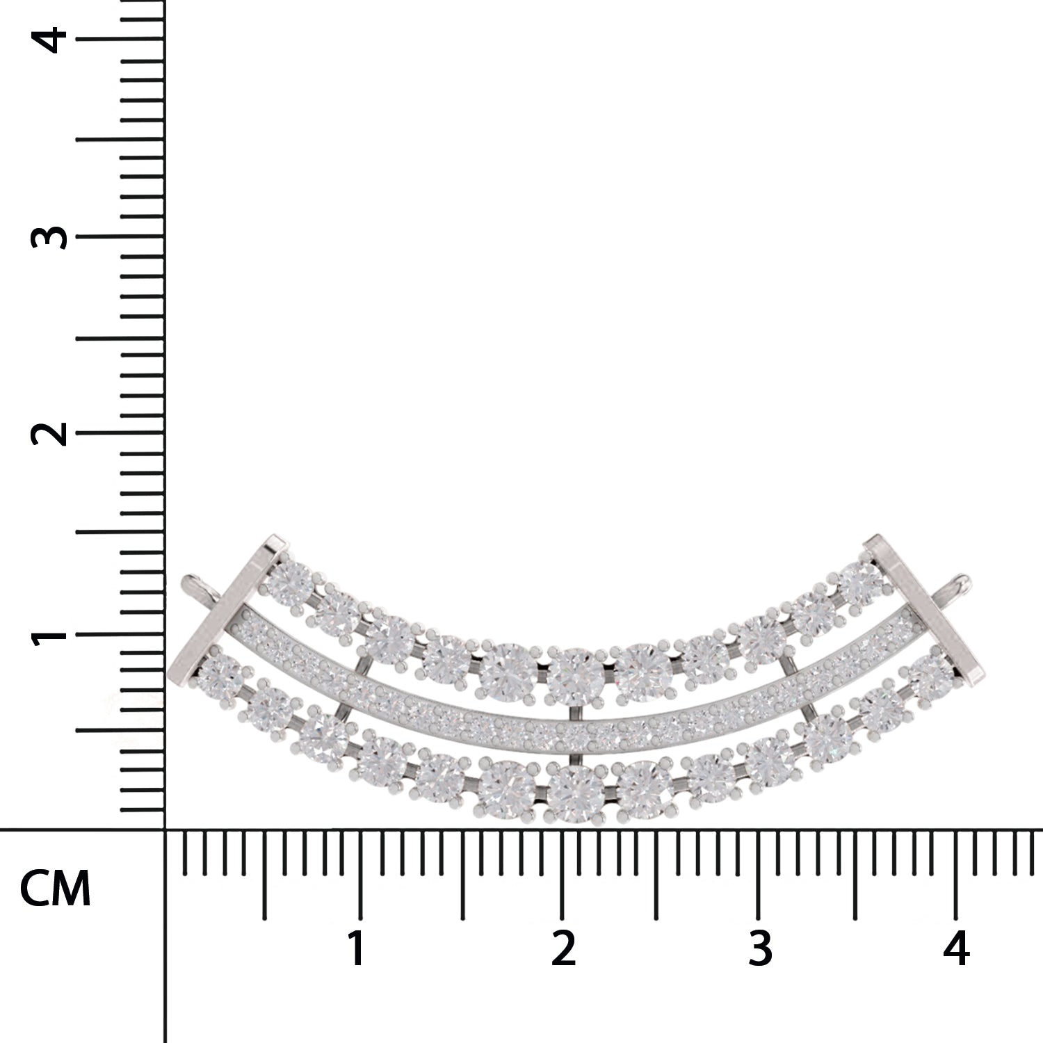 1.24 Ct Round Shape Cluster Diamond Necklace | 14K White Gold