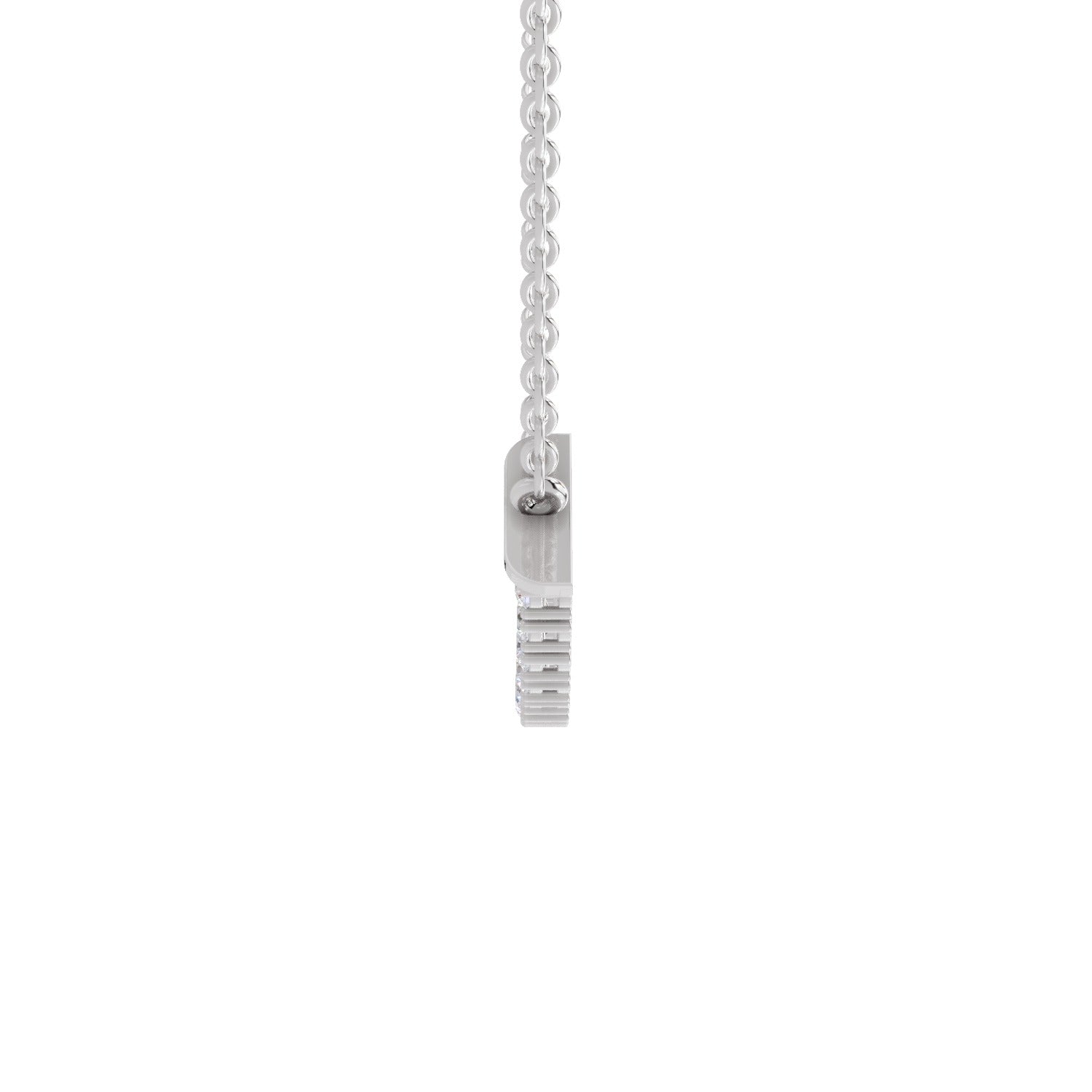1.24 Ct Round Shape Cluster Diamond Necklace | 14K White Gold