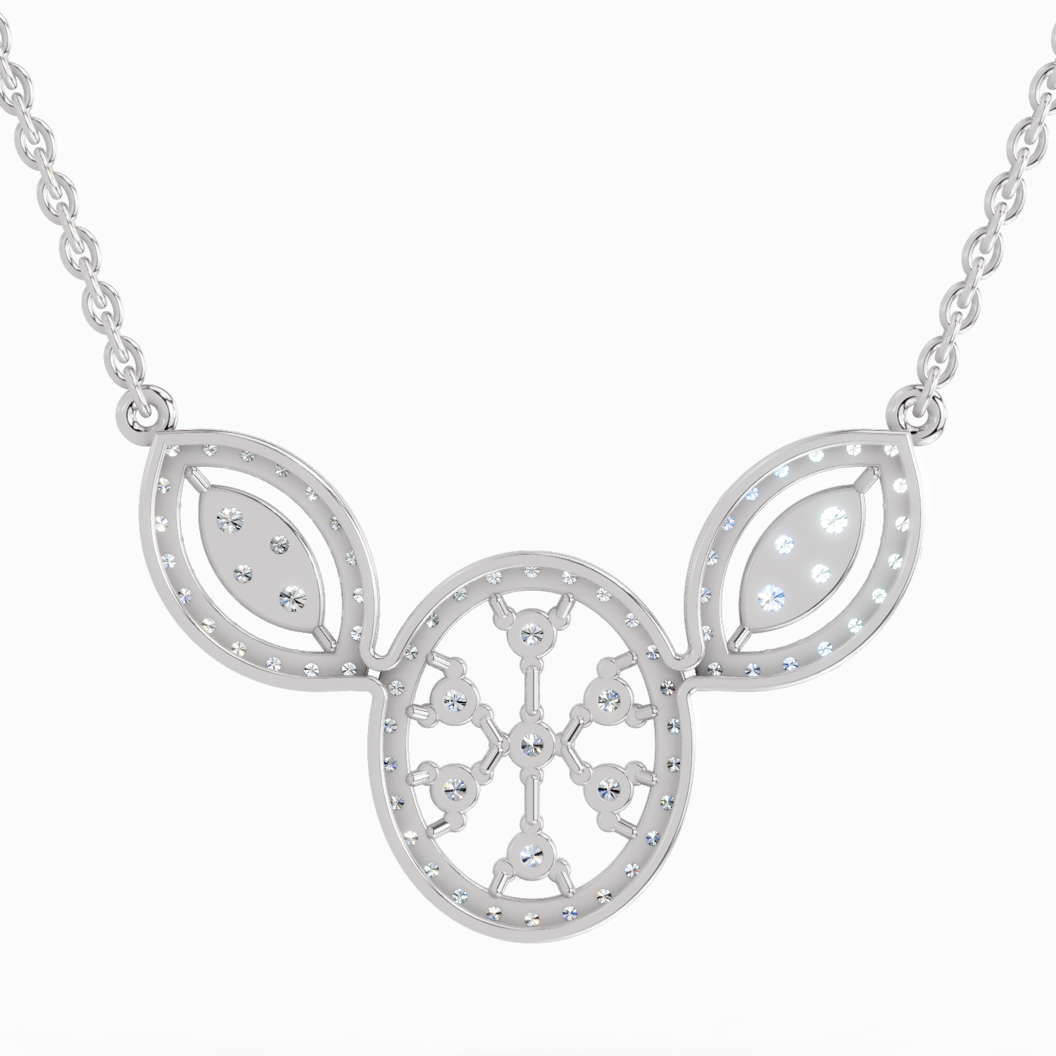 1.54 ct Round Diamond Fashion Pendant Necklace | 14K White Gold