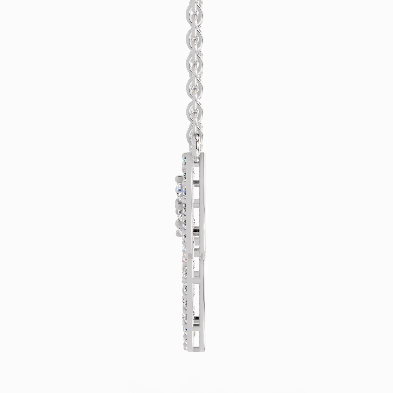 1.54 ct Round Diamond Fashion Pendant Necklace | 14K White Gold