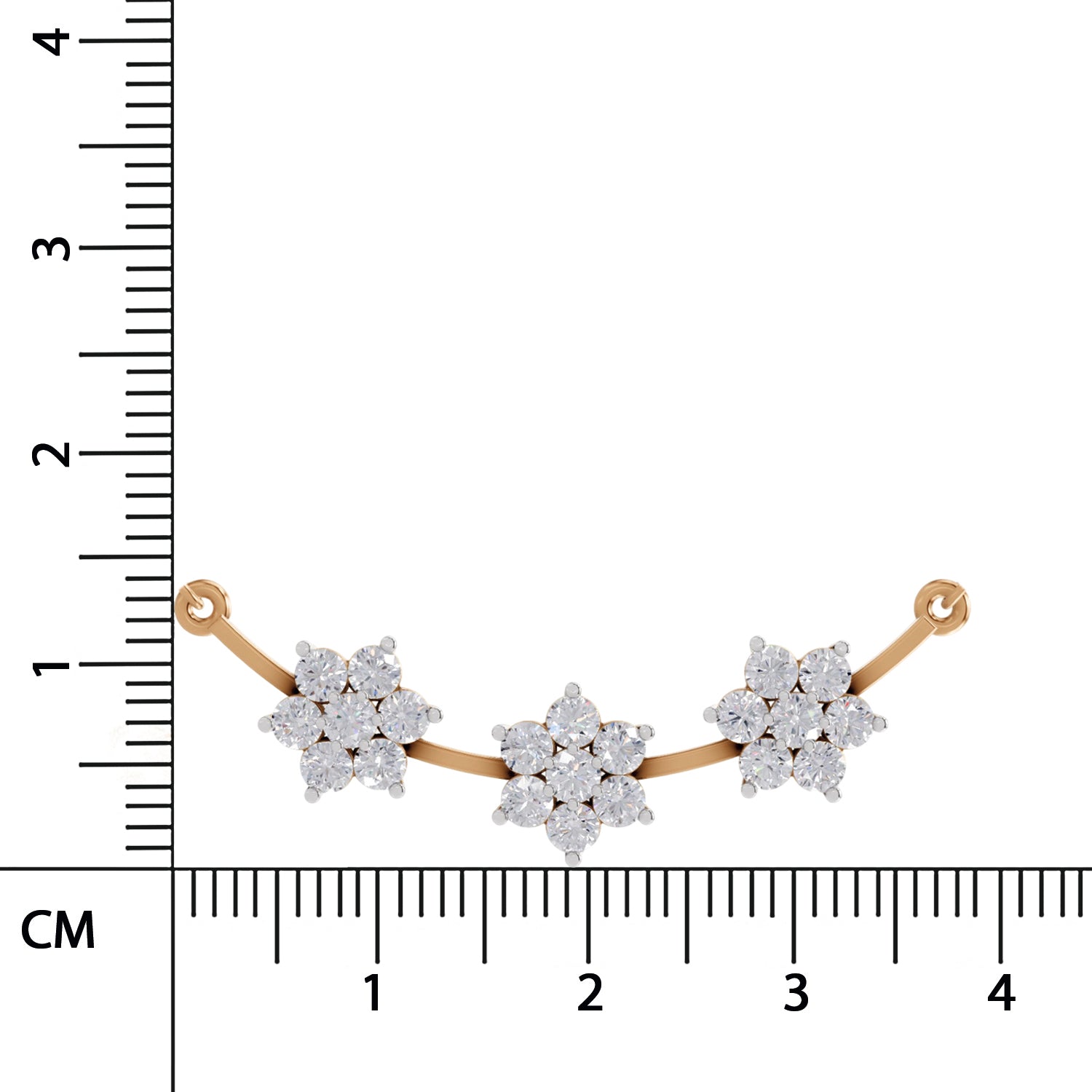 0.92 Ct Round Shape Floral Diamond Necklace | 14K Rose Gold