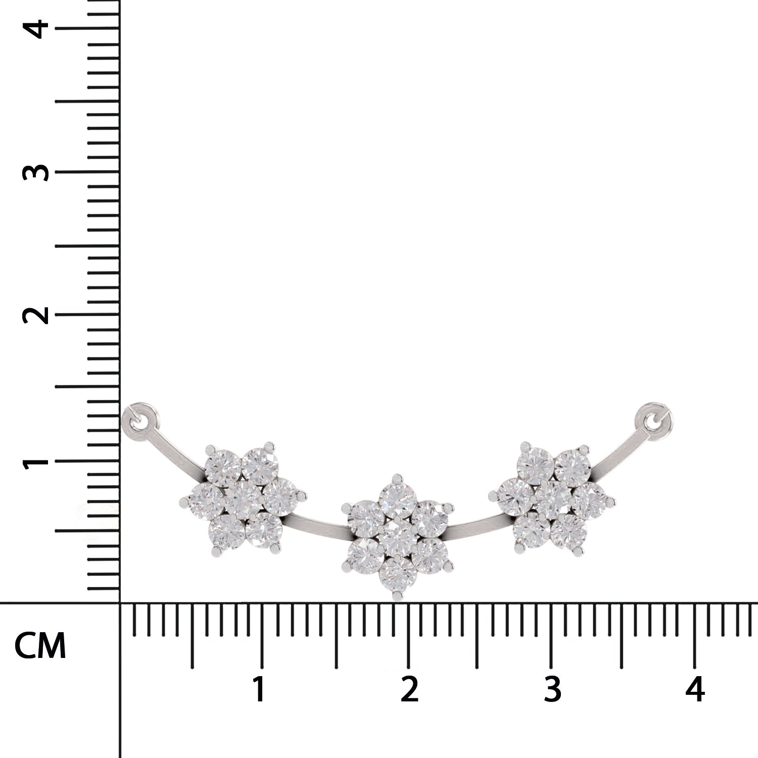 0.92 Ct Round Shape Floral Diamond Necklace | 14K White Gold