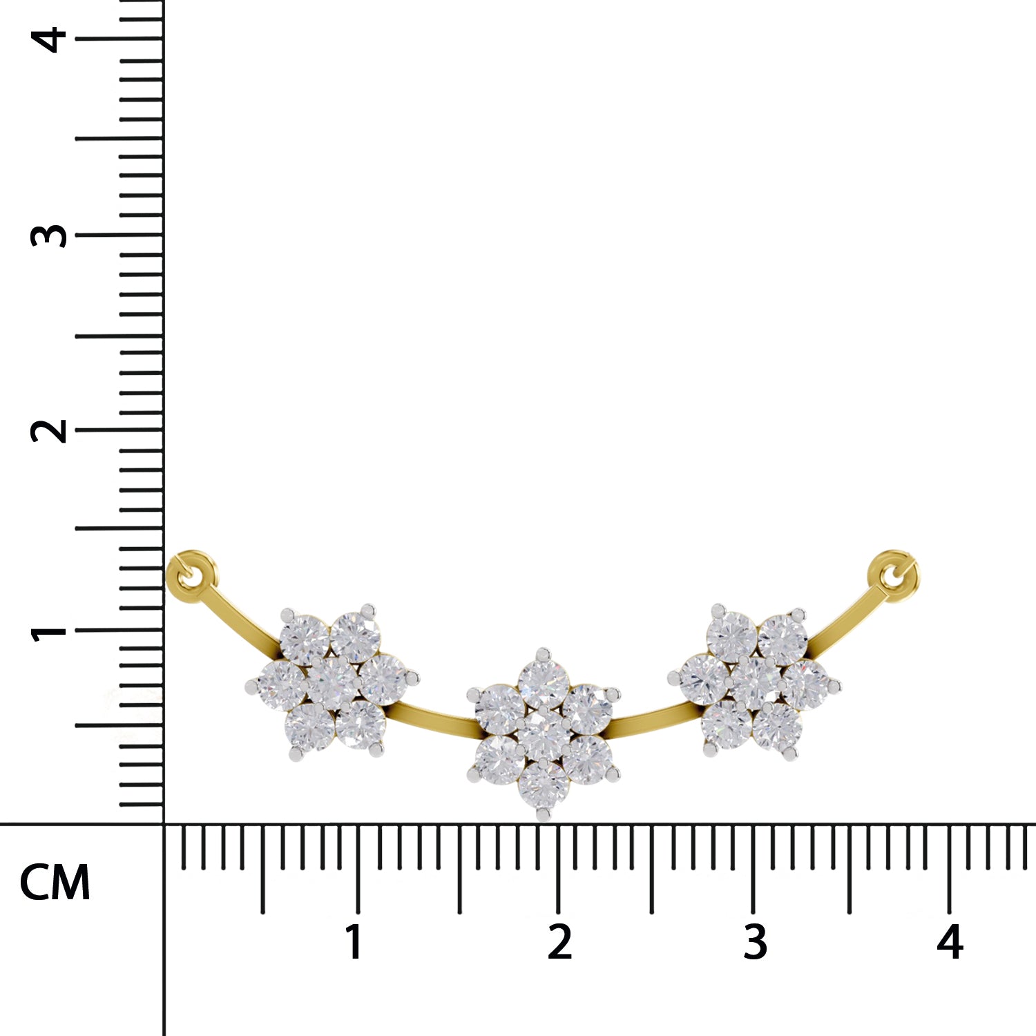 0.92 Ct Round Shape Floral Diamond Necklace | 14K Yellow Gold