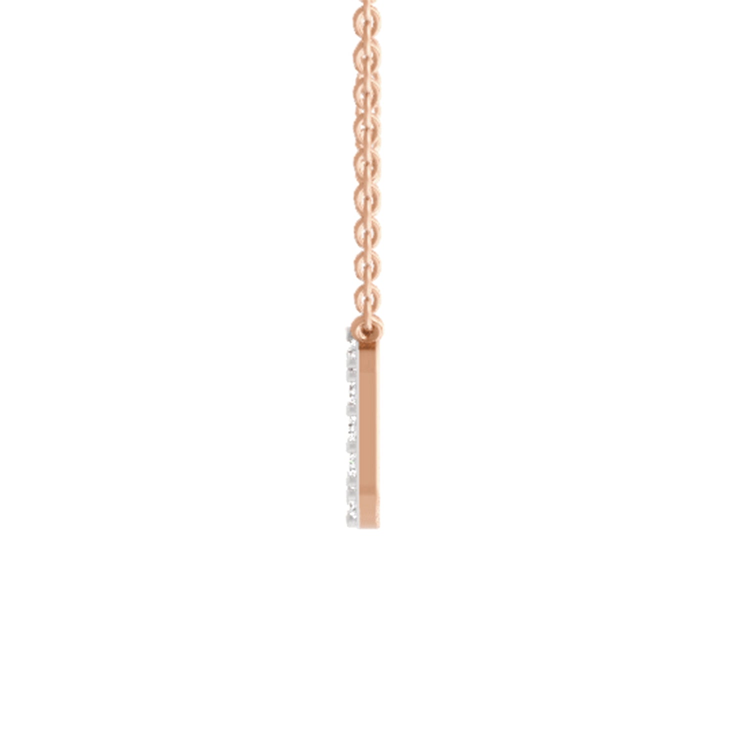 0.53 Carat Round Alphabet O Necklace | 14K Rose Gold