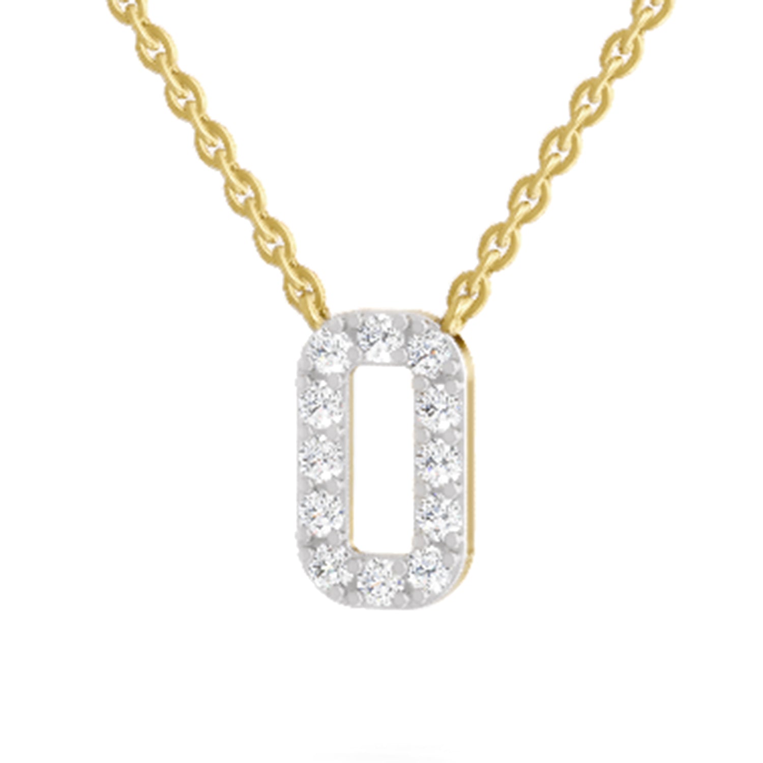 0.53 Carat Round Alphabet O Necklace | 14K Yellow Gold