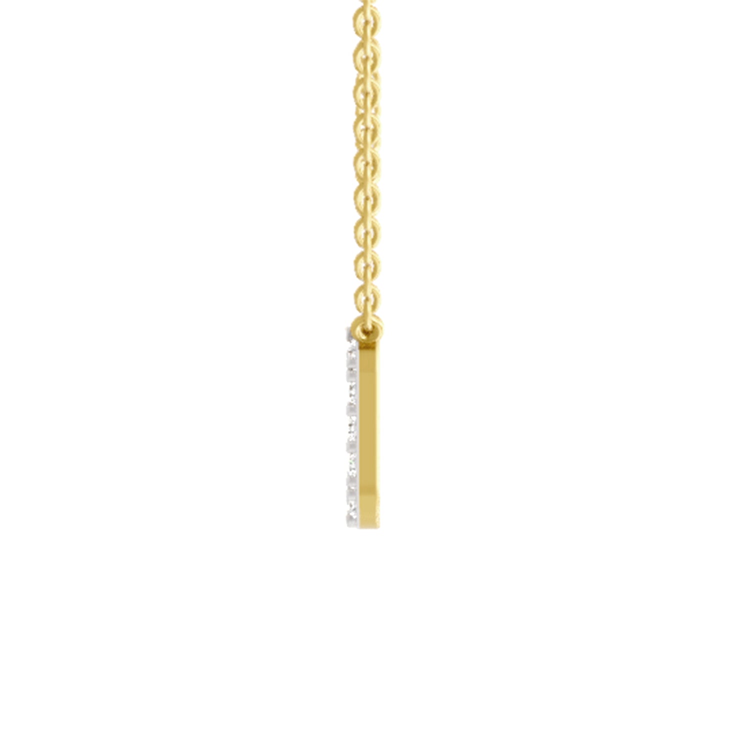 0.53 Carat Round Alphabet O Necklace | 14K Yellow Gold