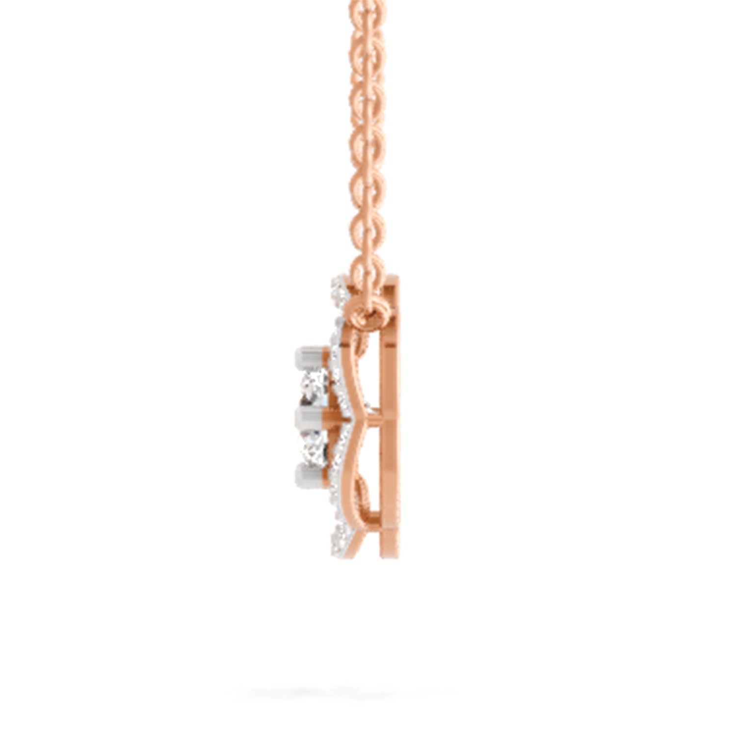 1.15 Carat Round Floral Necklace | 14K Rose Gold