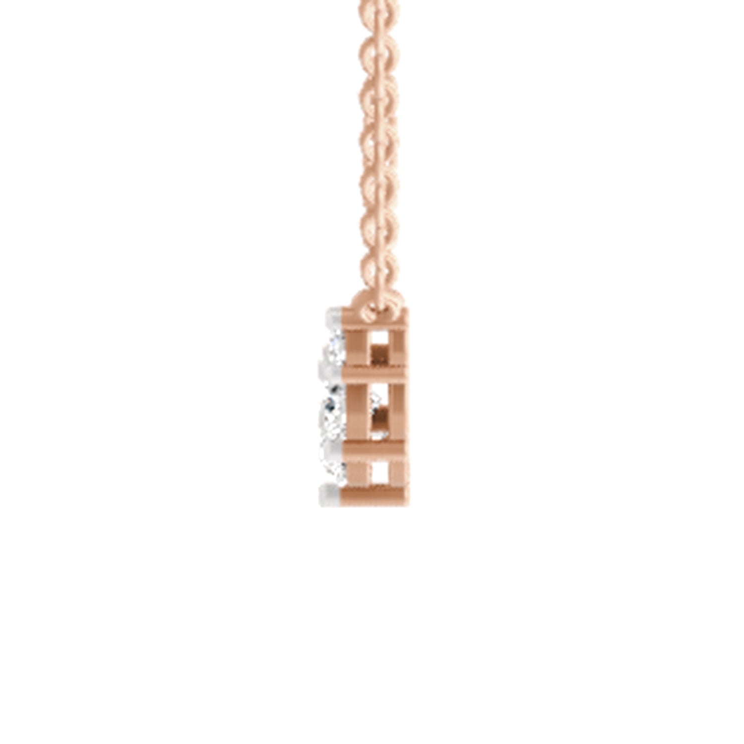 1.31 Carat Round 5 Stone Necklace | 14K Rose Gold