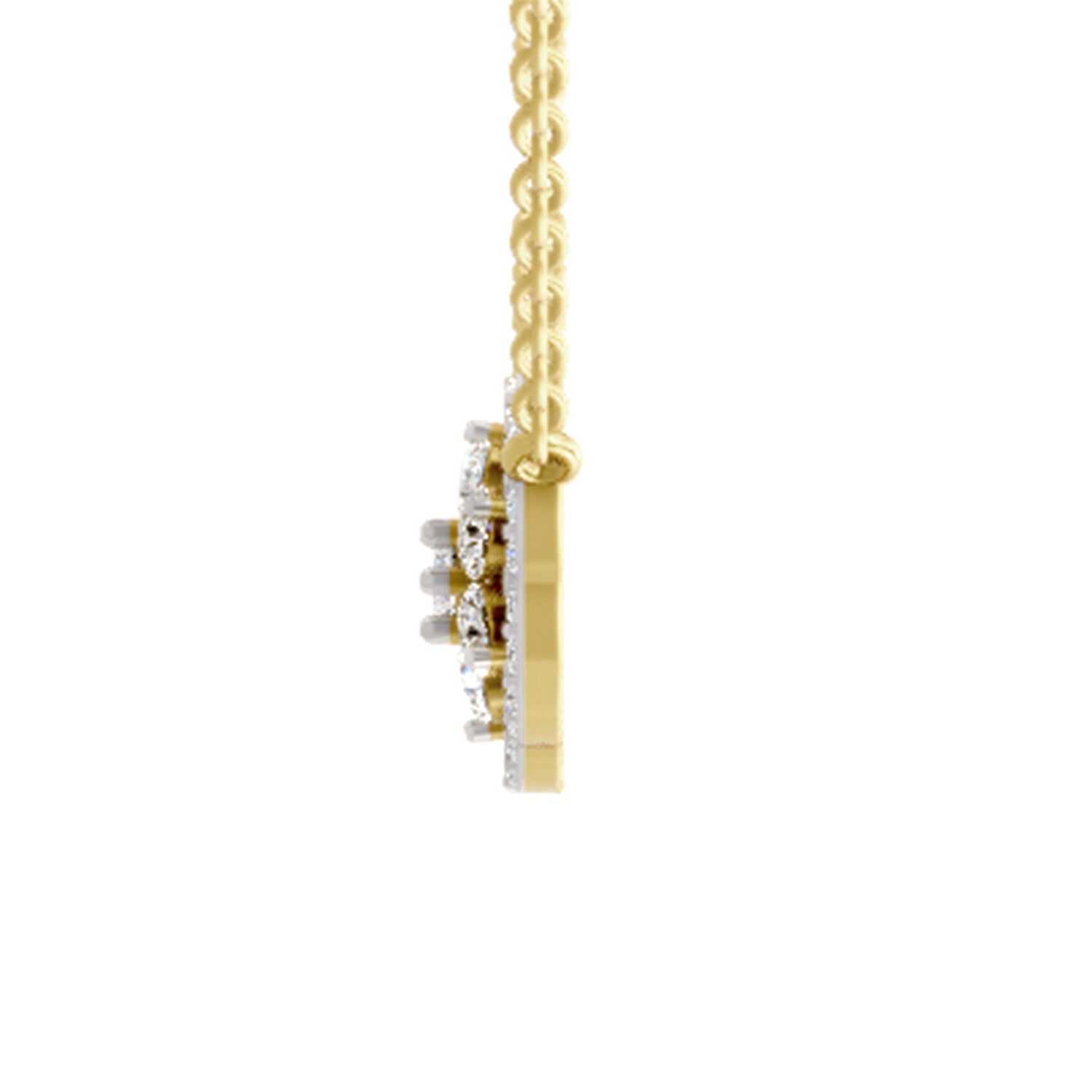 0.98 Carat Round Floral Necklace | 14K Yellow Gold