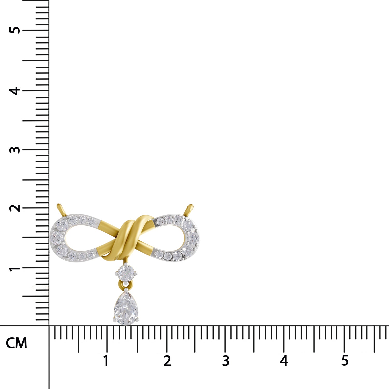 1.04 Ct Round Shape | 925 Sterling Silver Gold Plated Infinity Pendant Necklace