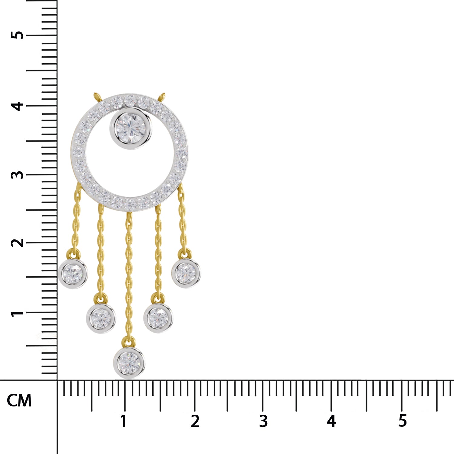 1.49 Carat | 925 Sterling Silver Yellow Gold Plated Dream Catcher Necklace
