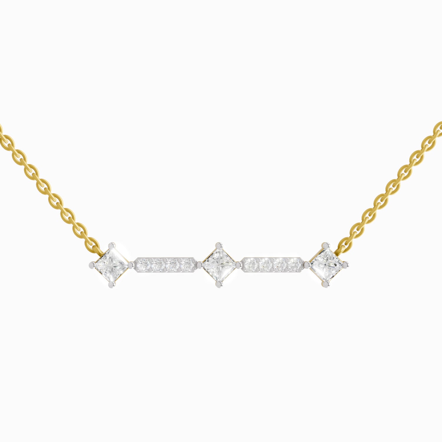 0.2 Carat | 925 Sterling Silver Yellow Gold Plated Fashion Necklace