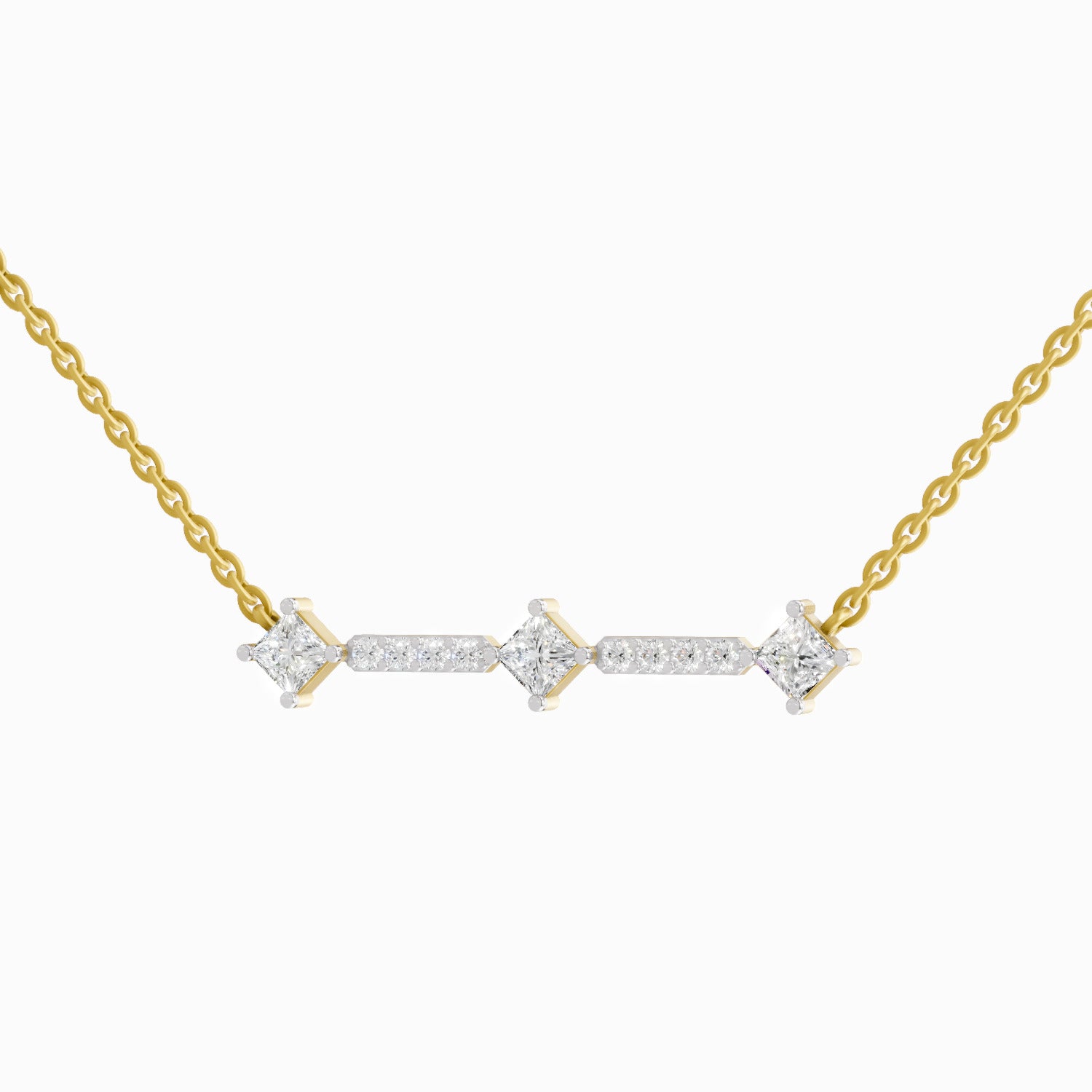 0.2 Carat | 925 Sterling Silver Yellow Gold Plated Fashion Necklace