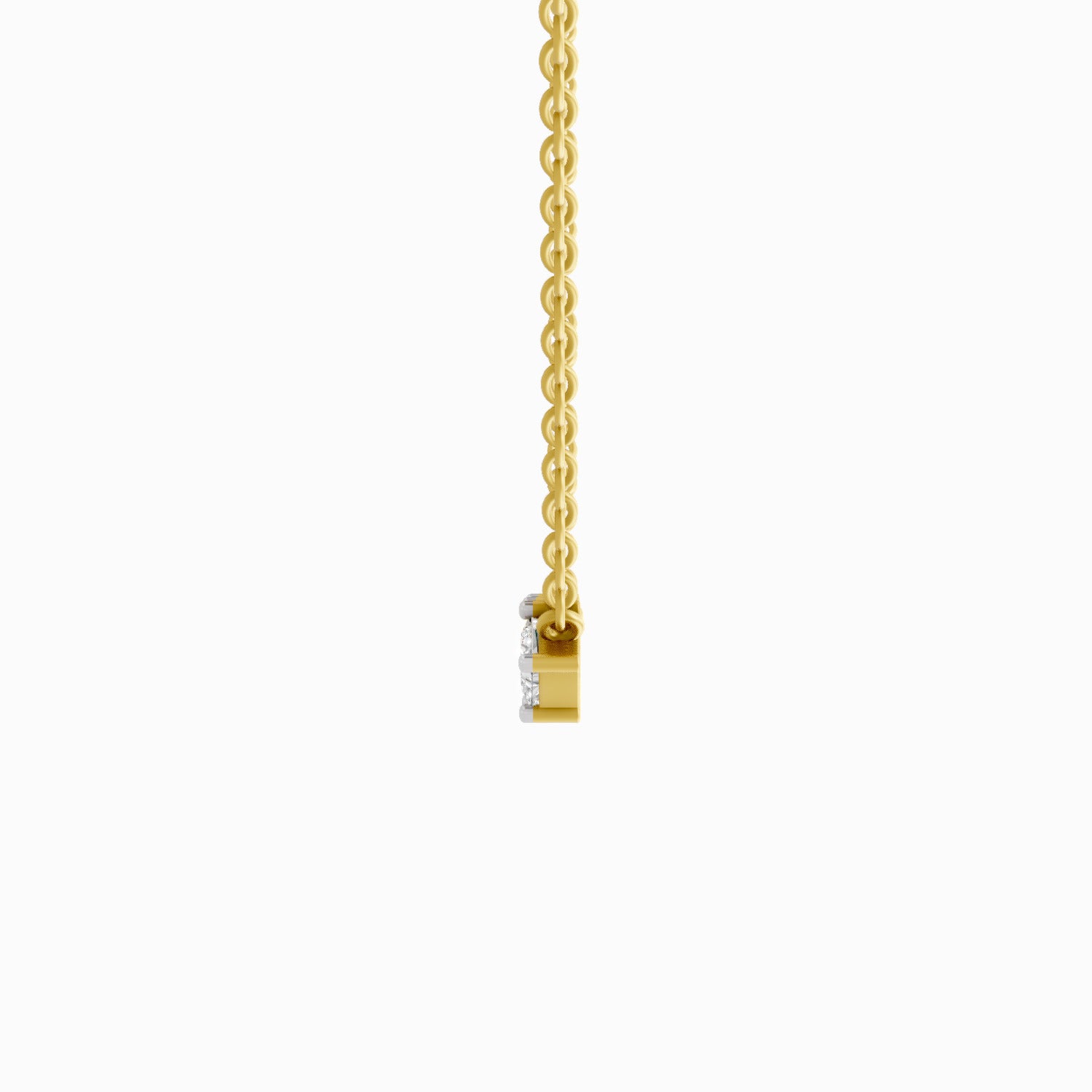 0.2 Carat | 925 Sterling Silver Yellow Gold Plated Fashion Necklace