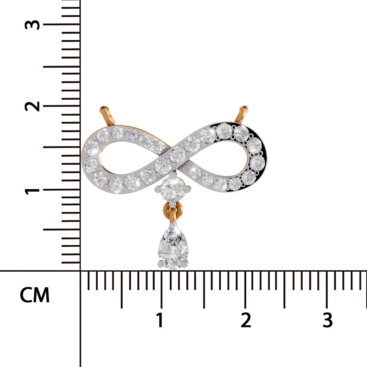 1.35 Carat Pear & Round Shape Diamond Infinity Mangalsutra| 14K Yellow Gold