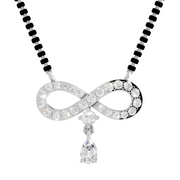 1.35 Carat Pear & Round Shape Diamond Infinity Mangalsutra| 14K White Gold
