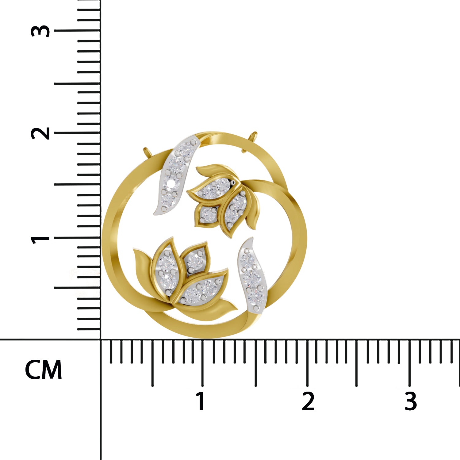 0.23 Carat | 925 Sterling Silver Yellow Gold Plated Lotus Necklace