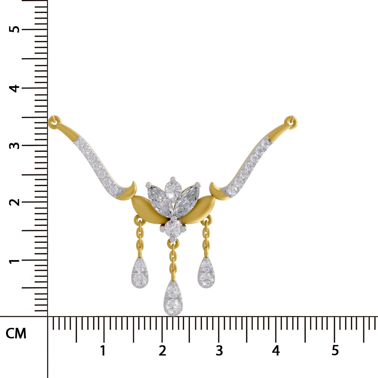 1.34 Carat Marquise & Round Shape Diamond Mangalsutra| 14K Yellow Gold