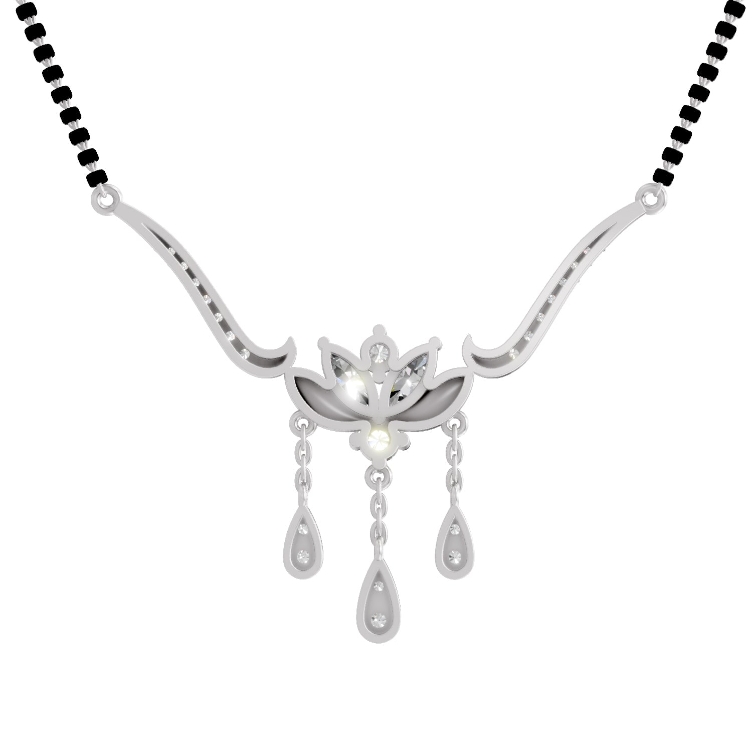 1.34 Carat Marquise & Round Shape Diamond Mangalsutra| 14K Yellow Gold