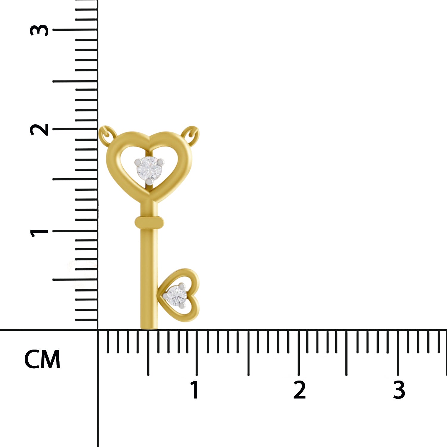 0.08 Ct  | 925 Sterling Silver Yellow Gold Plated Key to Love Necklace