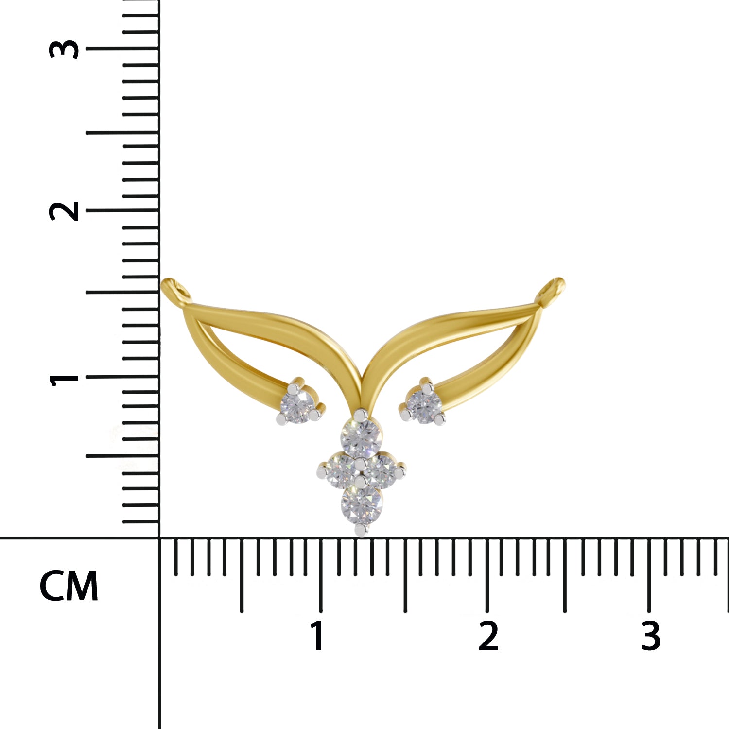 0.28 Ct Round Shape Diamond | 925 Sterling Silver Gold Plated Cluster Pendant Necklace