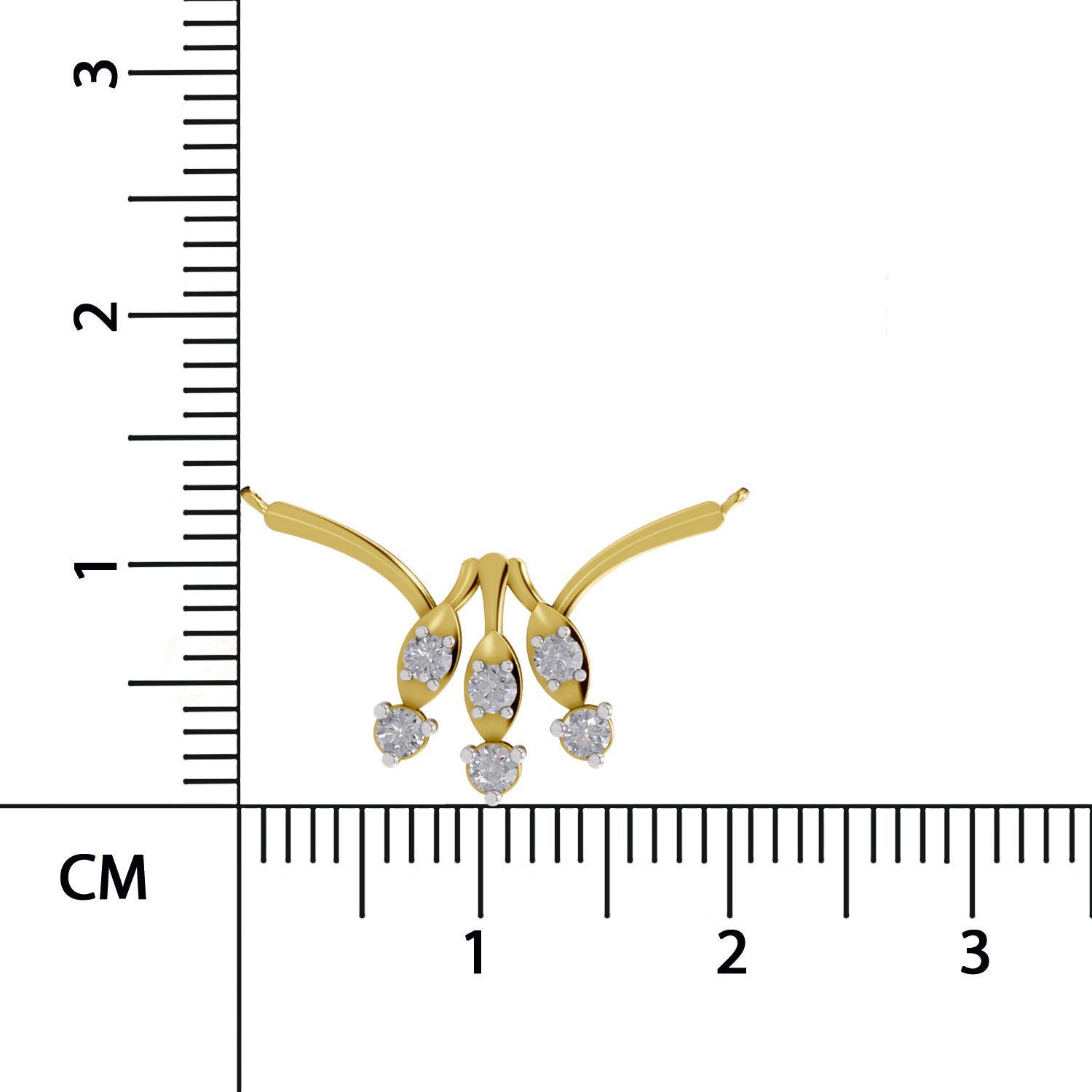 0.26 Ct Round Shape Diamond | 925 Sterling Silver Gold Plated Floral Pendant Necklace