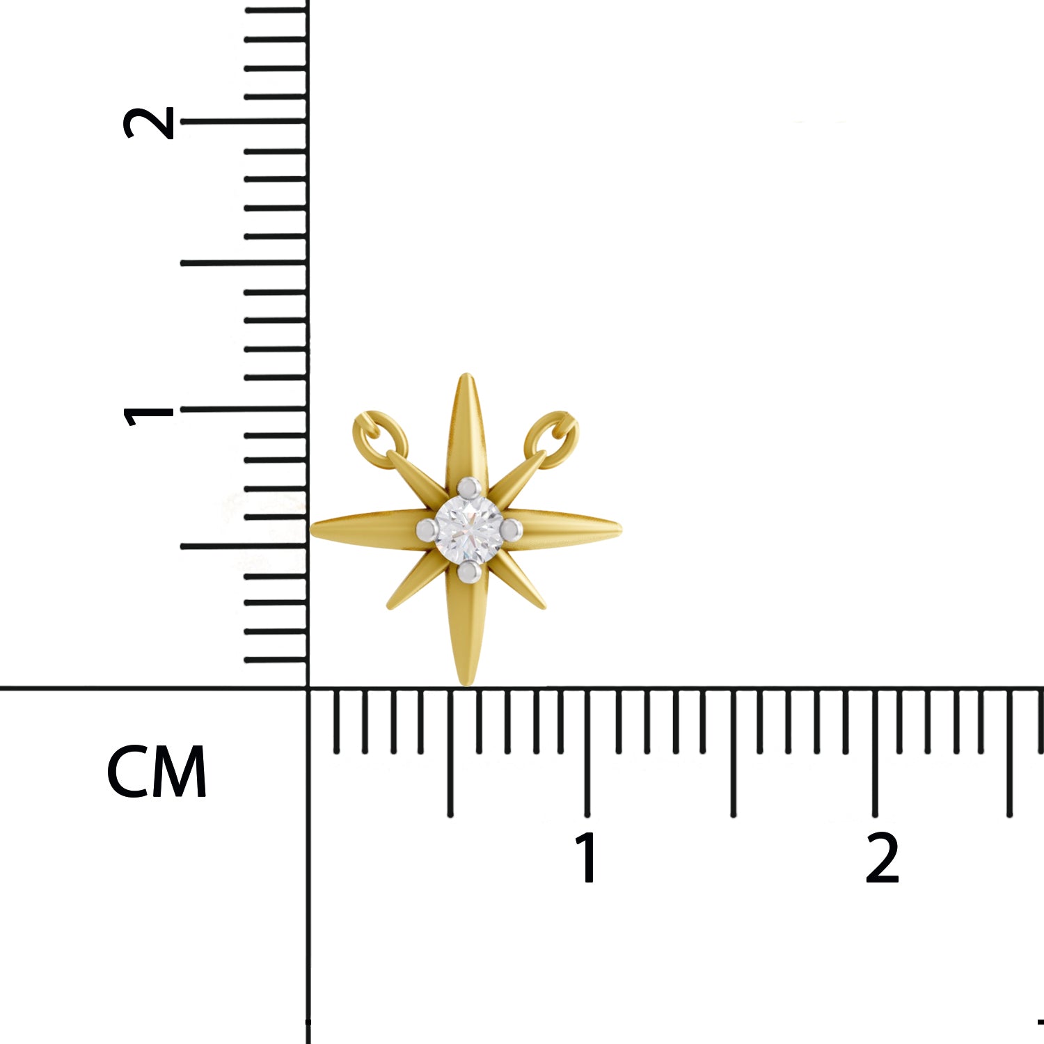 0.07 Ct  | 925 Sterling Silver Yellow Gold Plated Star Necklace