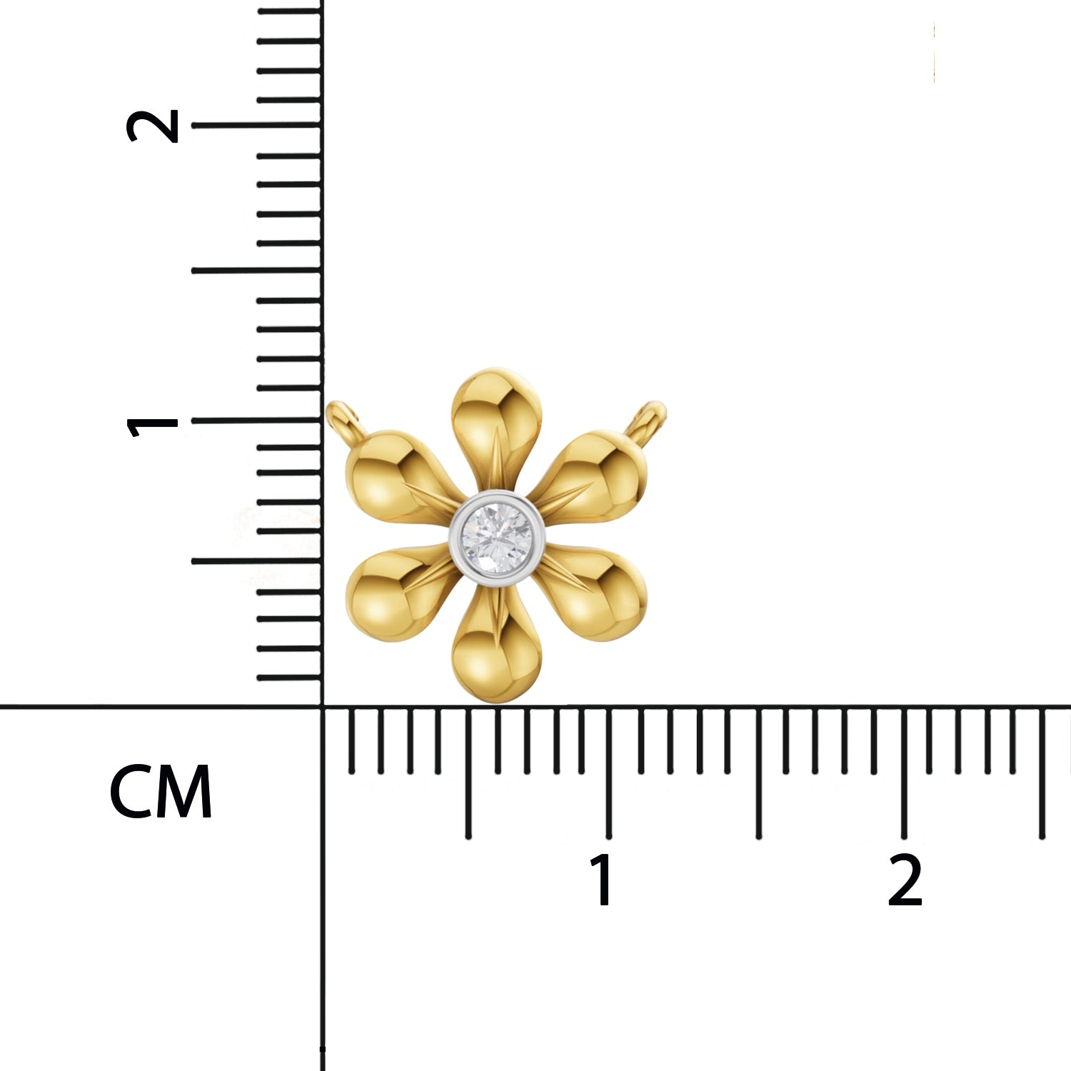 0.07 Ct Round Shape | 925 Sterling Silver Gold Plated Floral Pendant Necklace